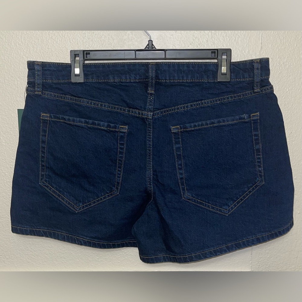 Dark Blue Mid-Rise Denim Shorts - Picture 2 of 2